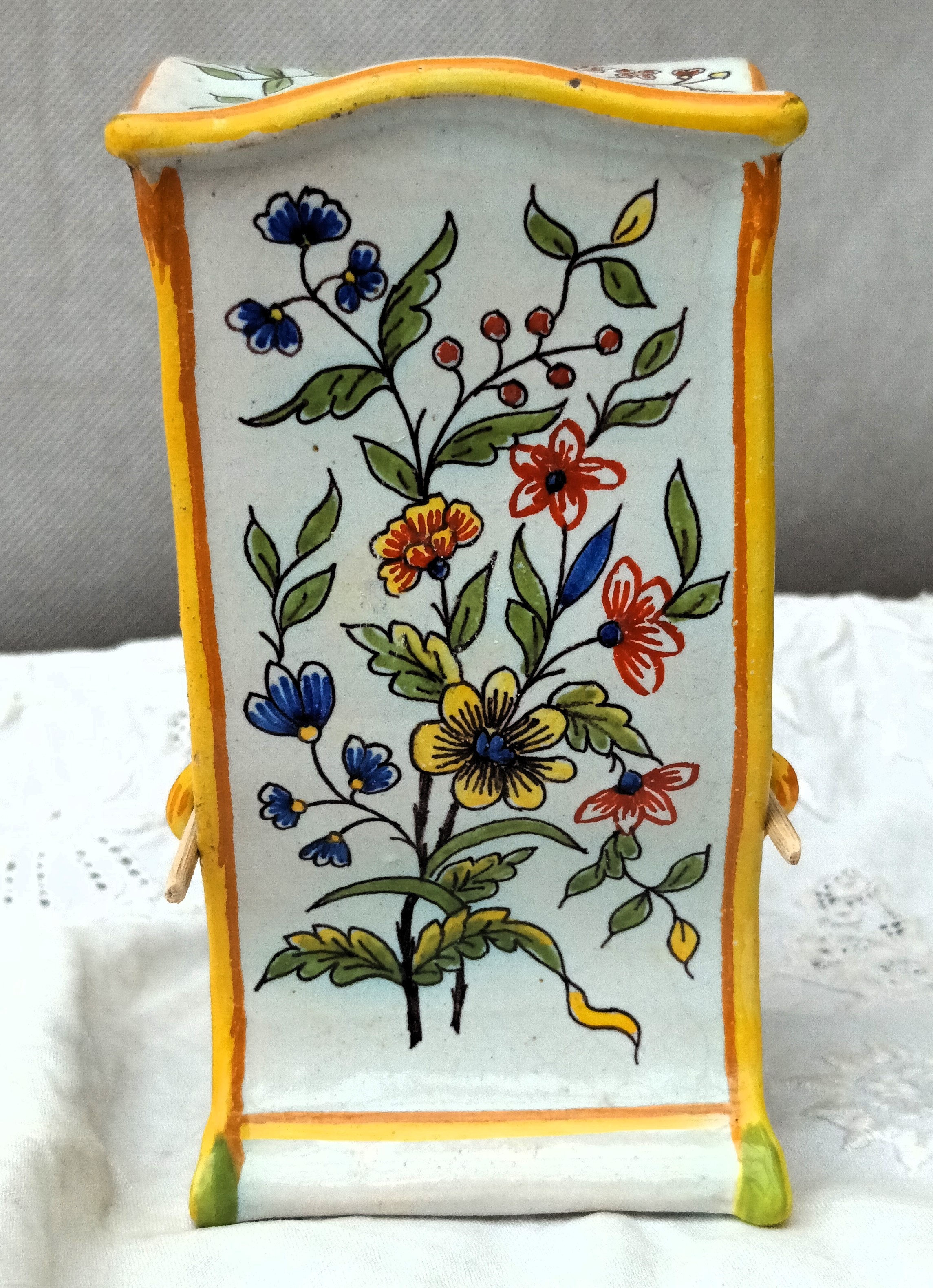 Antique Desvres French Faience Sedan Chair - Image 4